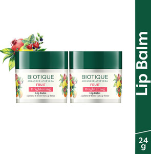 BIOTIQUE Fruit Brightening Lip Balm | De-pigmentation | Lightens & Evens-out Lip Tones Fruit
