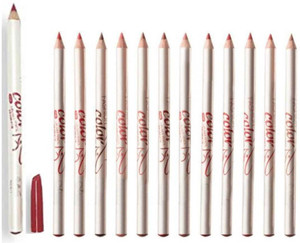 LOVE HUDA Waterproof Combo Fashion Color Lip Liner Pencil Pack Of 12 Matte Finish.
