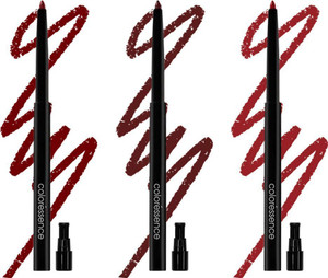 COLORESSENCE Lip Liner Combo of 3 Shades| Longlasting & Waterproof | Inbuilt Sharpener