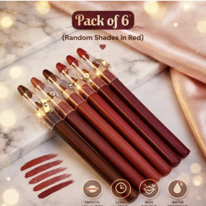 BAJAJ BEAUTY SHOP Premium quality matte lip liner set of 6 lip pencil with built in sharpner