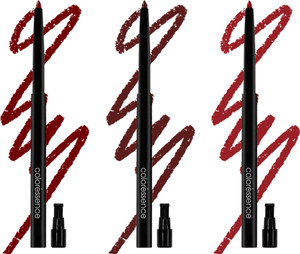 COLORESSENCE Lip Liner Combo of 3 Shades| Longlasting & Waterproof | Inbuilt Sharpener