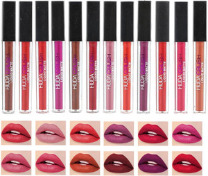 HUDA CRUSH Edition Set f12 Liquid Lipsticks Matte Finish Long Lasting Combo