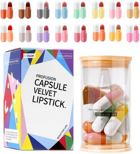 Rsentera 100% Natural Capsule Matte Mini Lipstick Set of 16 for Women (Multicolor, 16 g)
