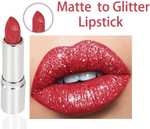 Yuency Glitter Lipstick Long Lasting Diamond Red Glitter Sparkly Waterproof Lipstick