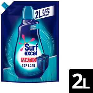 Surf excel Matic Top Load Liquid Detergent 2L Refill pouch, Remove Stains Multi-Fragrance Liquid Detergent