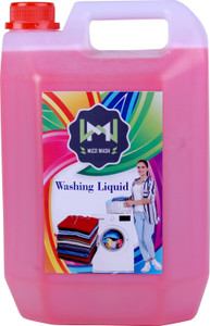 MIZZIWASH Washing machine liquid detergent top load and front load pink (5 ltr) Multi-Fragrance Liquid Detergent