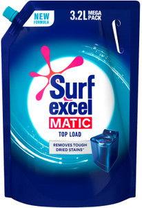 Surf excel Matic Top Load Liquid Detergent 3.2L Refill pouch, Remove Stains Multi-Fragrance Liquid Detergent