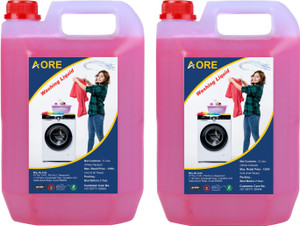 आओरे Washing machine liquid detergent pink front load combo (10ltr) लिक्विड डिटर्जेंट