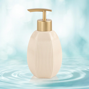बर्च & को। Ceramic Soap Dispenser For Wash Basin - Leak-Proof Design for 300 ml लिक्विड, कंडीशनर, फोम, जेल, लोशन, सैनिटाइज़र स्टैंड, शैम्पू, साबुन डिस्पेंसर