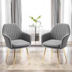 SEATFIT Velvet Lounge/Dinning/Accent Chairs with Engineered Metal Legs Metal Living Room Chair