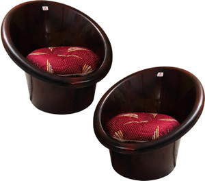 ANJWAR ANJWAR Tub chairs (Rosewood) - Set of 2 Rosewood Floor Chair, Reading Chair