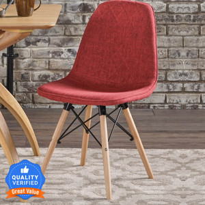 Flipkart Perfect Homes Callay Mid Century Eiffel Iconic Chair in Red Fabric Colour Fabric Living Room Chair