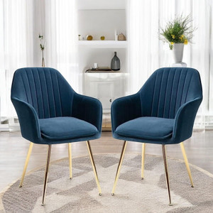 SEATFIT Velvet Lounge/Dinning/Accent Chairs with Engineered Metal Legs Metal Living Room Chair