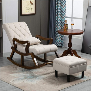 Artesia Rosewood (Sheesham) Rocking Chair with Footrest and Cushion || Wood Rocking Chair for Living Room || Home Decor || Easy Chair || Modern Style Chair Solid Wood Living Room Chair
