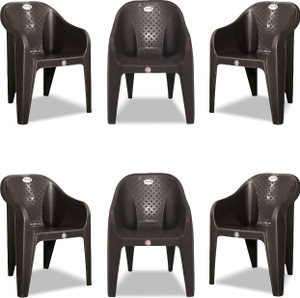 ARLAVYA Jolly Model Plastic Sofa Chair For Living Room Office Garden Home Set of 6 Plastic Outdoor Chair