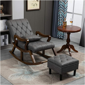 Artesia Rosewood (Sheesham) Rocking Chair with Footrest and Cushion || Wood Rocking Chair for Living Room || Home Decor || Easy Chair || Modern Style Chair Solid Wood Living Room Chair