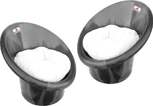 ANJWAR ANJWAR Tub chairs (Silver Black) - Set of 2 Silver Black Floor Chair, Reading Chair