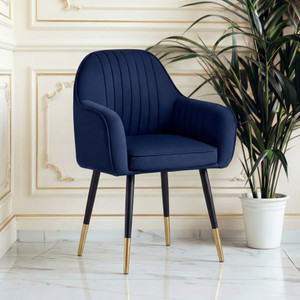 SEATFIT Velvet Lounge/Dinning/Accent Chairs with Engineered Metal Legs Metal Living Room Chair