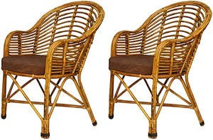 RAINBOW Bamboo Bait Rattan (Natural, Antique) for Lawn,Room ,Indoorchair with Cushion Cane Outdoor Chair
