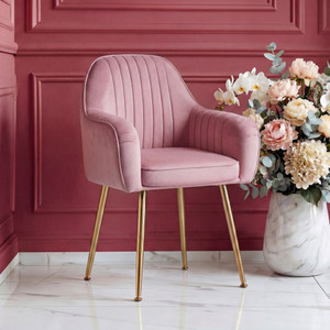 SEATFIT Velvet Lounge/Dinning/Accent Chairs with Engineered Metal Legs Metal Living Room Chair