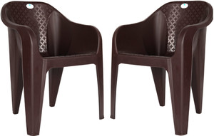 HOMIBOSS Strong & sturdy chairs set of 2 Pieces Plastic Outdoor Chair