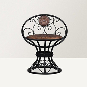 DESI KARIGAR Beautiful Design Wooden & Wrought Iron Chair Metal Living Room Chair