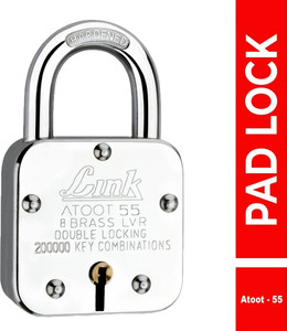 Link Atoot 55mm Lock | Steel Body | Hardened Shackle | Brass Lever