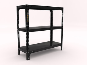 FIDVI FERRO FIDVI Slotted Angle Rack (09X 23X 24) 3 Shelf 24 Gauge Shelf 18 Gauge Angle Luggage Rack
