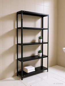FIDVI Utensil Kitchen Rack Iron Premium Iron Rack 09x35x60 Inch 5 Shelf For Kitchen Storage Shelves PowderCoated