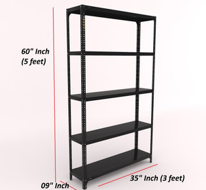 FIDVI Utensil Kitchen Rack Iron Premium Iron Rack 09x35x60 Inch 5 Shelf For Kitchen Storage Shelves PowderCoated