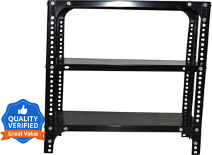 FIDVI Slotted Angle CRC Sheet 3 Shelves Multipurpose Storage Rack Metal Open Book Shelf