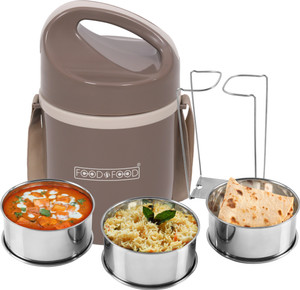फूडनफूड Matrix3 Insulated Hot and Cold with Lock Lifter 3 कंटेनर लंच बॉक्स