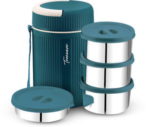 Trueware GRUB 4 Insulated Hot Lunch Box With 3 SS Container 300ML & 1 SS Container 200ML 4 Containers Lunch Box