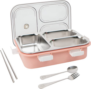 असीना Deluxe Lunch Box With Inner Stainless Steel & Secure Lock For School & Outdoor 3 कंटेनर लंच बॉक्स