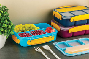 एके 10 ज़ोन Plastic 4 Compartment Reusable Food Containers Vaccum Tiffin Box 1 कंटेनर लंच बॉक्स