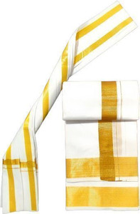 JUPALAW Solid White, Gold, Multicolor Lungi