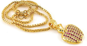 AFJ GOLD One Gram Goldplated Stylish Trendy 18'' Dollar Chain for Girls. Gold-plated Copper Pendant