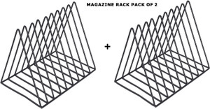 NEXO 9 Slot Triangle Rack Magazine Holder Stand/Book Organizer/Newspapers Pack of 2 Table Top Magazine Holder