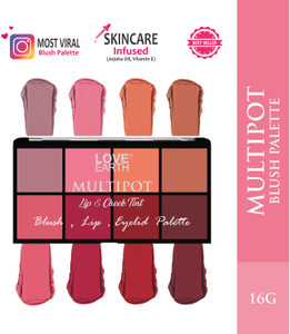 LOVE EARTH yelid Palette With Richness Of Jojoba Oil And Vitamin E For Blush, Lips, Eyelids