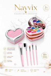 Nayvix Heart Shape Makeup Kit & Brush Combo Set for Girls