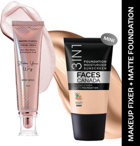 फेसेस कनाडा Rose Gold Strobe Cream (30ml)+ Rose Ivory Hydra Matte Mini Foundation (18ml)