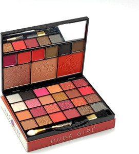 हुडा गर्ल PROFESSIONAL Eyeshadow Palette with Brush and Mirror ( 33 in 1 Makeup Kit )