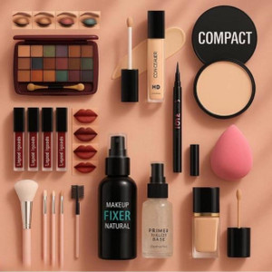 FUSION FLY lipstick,Eyeshadow,Compact,Puff,Primer,Fixer,Foundation