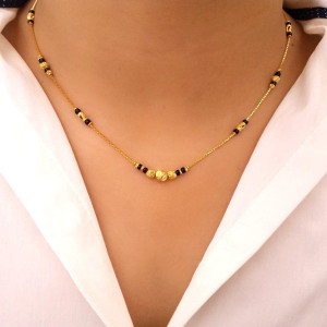 SHUBHSUTRA Delicate Single-Line Designer Brass Mangalsutra