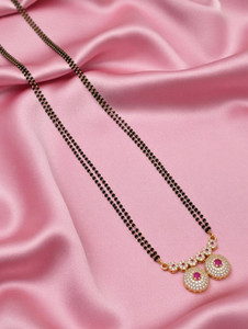 Swaroop Designer Long Mangalsutra for Women 36 Inch Long Temple Damru Mangalsutra Set Copper Mangalsutra