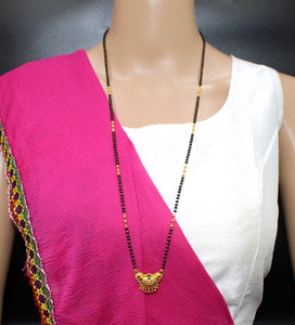 SONI DESIGNS Gold Plated 24-inch golden Pendant Single Line short Mangalsutra for Women Brass Mangalsutra