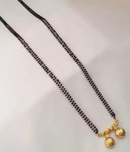Wortica Gold Plated Maharashtrian Long Vati Mangalsutra Alloy Mangalsutra