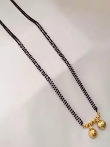 Wortica Gold Plated Maharashtrian Long Vati Mangalsutra Alloy Mangalsutra