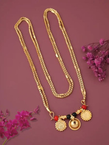 RKB SALES 1 gram gold plated 30 inch long double thali chain vati mangalsutra for women Alloy Mangalsutra
