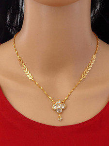 RAMDEV ART FASHION JEWELLERY Stylish and Trendy Gold Chain For Women and Girls Gold-plated Plated Copper Necklace